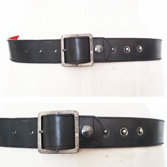 Public Gaultier Jean Paul Gaultier Vintage 80s / 90s Black Leather Belt Snaps - Picture 3 of 9